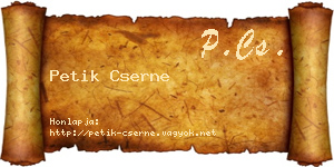 Petik Cserne névjegykártya